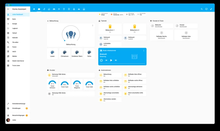 Home Assistant Dashboard mit Energie- und Präsenzautomationen